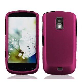 Samsung Galaxy S Lightray 4G 4 G R940 R 940 Rose Red / Hot Pink / Magenta Rubber Feel Snap On Hard Protective Cover Case Cell Phone: Cell Phones & Accessories