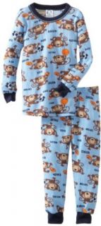 Gerber Baby Boys Infant 2 Piece Sporty Monkey Thermal Set, Blue/Brown, 18 Months: Clothing