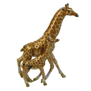 Running Giraffe & Baby Trinket Box with Swarovski Crystals   Decorative Boxes