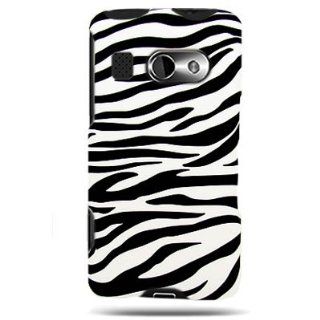 Hard Snap on Shield RUBBERIZED With WHITE BLACK ZEBRA Design Faceplate Cover Sleeve Case for HTC T8788 SURROUND (AT&T) [WCP62]: Cell Phones & Accessories