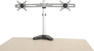 WCI Quality Aluminum Dual Desk Mount For 2 Computer Monitors, LCD LED TV's Or Flat Panel Screens   Articulating, Swivel, Tilt, And Height Adjustable Arm Bracket   Fits 10" Inch To 24" Inch Displays: Computers & Accessories
