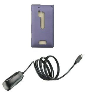 Nokia Lumia 928   Premium Accessory Kit   Lavender Purple Hard Shell Case + ATOM LED Keychain Light + Micro USB Wall Charger: Cell Phones & Accessories