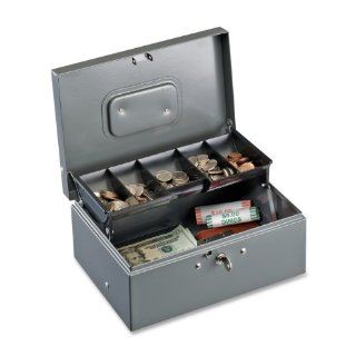 STEELMASTER Cash Box with Cantilever Tray, Gray (221F930GRA) : Office Products