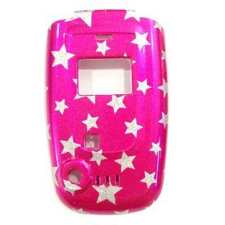 Cell Phone Hard Plastic Faceplate Fits Audiovox 8915 PN 215 White Star/Hot Pink(Sparkle) Verizon: Cell Phones & Accessories