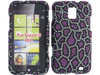 Leopard Pink Cheetah Black Bling Rhinestone Diamond Crystal Faceplate Hard Skin Case Cover for Samsung Focus S SGH i937: Cell Phones & Accessories