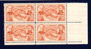 Postage Stamps United States. Block of Four 3 Cents Brown Red, John McLoughlin, Jason Lee & Wagon on Oregon Trail, Oregon Territory Issue, Stamps, Dated 1948, Scott #964.: Everything Else