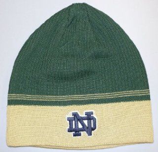 Notre Dame Fighting Irish NCAA Adidas Green & Gold Two Tone Cuffless Knit Beanie Hat : Sports Fan Beanies : Sports & Outdoors