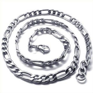 KONOV Jewelry Mens Stainless Steel Necklace Link Chain   Silver KONOV Jewelry Jewelry