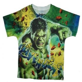 Avengers the Hulk "I'm Always Angry" Boys Allover Print T Shirt (6/7): Clothing
