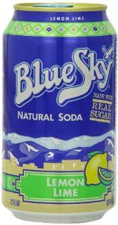 Blue Sky Lemon Lime Soda, 12 Ounce Cans (Pack of 24) : Soda Soft Drinks : Grocery & Gourmet Food