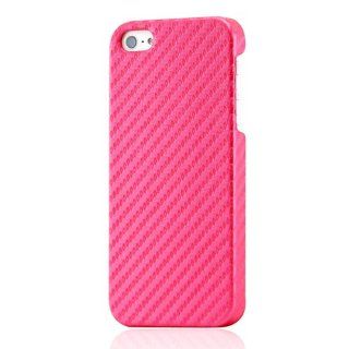 Gearonic AV 5164HPUIB Carbon Fiber Pattern Hard PC Case Back Cover for Apple iPhone 5   Non Retail Packaging   Hot Pink: Cell Phones & Accessories