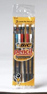 Bulk Buy BIC Mechanical Pencil 5/Pkg Fine Point 0.5mm #2 Leads MPFP51 (6 Pack) Electronics