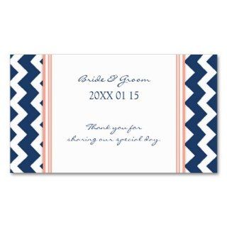 Blue Coral Chevron Wedding Favor Tags Business Card : Business Card Stock : Office Products