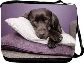 Rikki KnightTM Black Labrador Dog on Pillows Messenger Bag     Shoulder Bag   School Bag for School or Work   With Matching coin Purse: Computers & Accessories