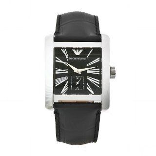 Emporio Armani Men's AR0180 Classic Black Leather Band Watch: Emporio Armani: Watches