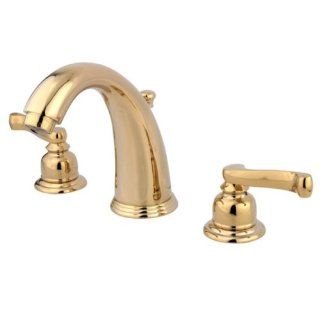 Kingston Brass KB982FL Royale Widespread Lavatory Faucet with Brass Pop Up, Polished Brass   Touch On Bathroom Sink Faucets  