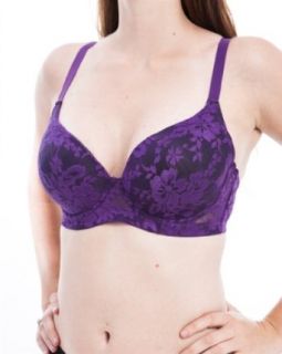 MOD 20 Women's Floral Lace Extra Coverage Bra Purple 40D(957) at  Womens Clothing store