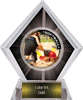 Custom Awards P.R.2 Softball Black Diamond Ice Trophy COLOR TEK GOLD LABEL 7 BLACK DIAMOND SOFTBALL P.R.2  Baseball Equipment  Sports & Outdoors