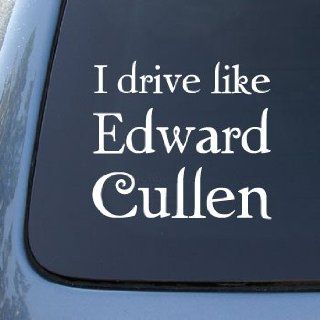 I DRIVE LIKE EDWARD CULLEN   Twilight Vinyl Car Decal Sticker #1778  Vinyl Color: White: Automotive