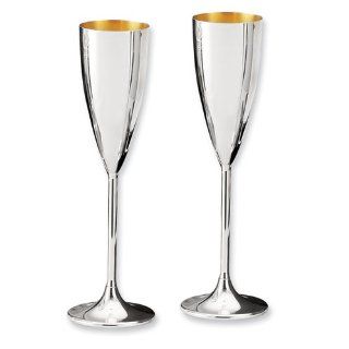 Sterling Silver Gold plated Lining Champagne Flutes: Jewelry: Jewelry