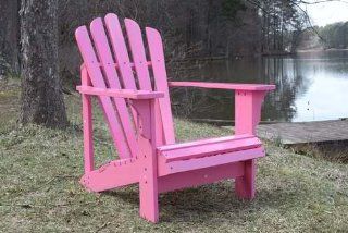 Adult Size Painted Cedar Wood Outdoor Patio Adirondack Chair By InsideOut with FREE OTTOMAN   Pink Toys & Games