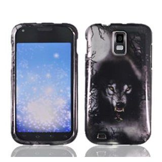 Samsung Galaxy S II S2 S 2 / SGH T989 T Mobile TMobile / Hercules Silver with Black Fearsome Wolf Animal Dog Design Snap On Hard Protective Cover Case Cell Phone: Cell Phones & Accessories
