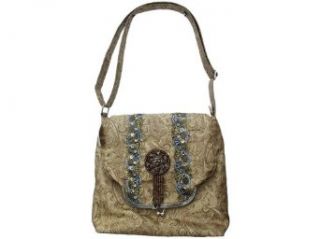 10101 olive green Beaded Sequined Handmade hobo handbag Bag purse with shoulder cross body strap bag Clothing