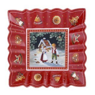 VILLEROY & BOCH TOY'S FANTASY Square bowl   gingerbread house: Serving Bowls: Kitchen & Dining