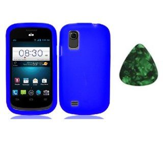 For ZTE Avail 2 Z992 / ZTE Prelude Z993 / Silicone Jelly Skin Cover Case Blue + Free Green Stone Pry Tool: Cell Phones & Accessories