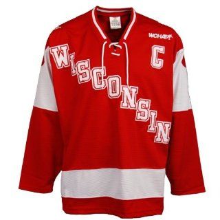 adidas Wisconsin Badgers Cardinal Tackle Twill Hockey Jersey : Sports Fan Hockey Jerseys : Sports & Outdoors