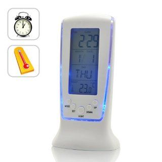 Digital Alarm Clock with Thermometer and Blue Backlight: Electronics