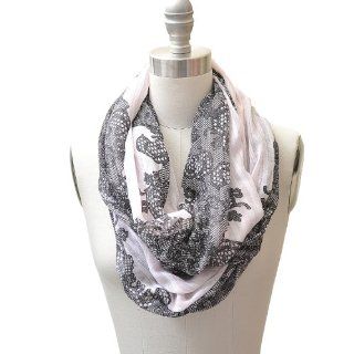 Oversized Paisley and Floral Print Infinity Scarf Black Color: Everything Else