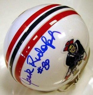 Jack Rudolph Autographed Mini Helmet   NE Patriots   Autographed NFL Mini Helmets: Sports Collectibles