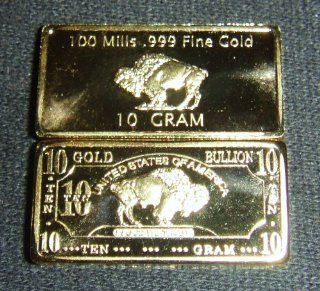 10 Gram 100 Mill .999 Fine Gold Buffalo Art Bar *KromeProducts: Everything Else