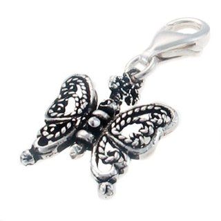 Welded Bliss Sterling 925 Silver Butterfly Moving Wings Pendant Charm, Lobster Clip Fitwbc1265 Clasp Style Charms Jewelry