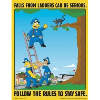 Simpsons Ladder Safety Poster   Follow The Rules To Stay Safe