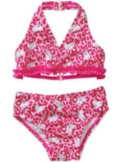 Hello Kitty Baby Girls' 2 Piece Halter Swimsuit   Animal Print Fashion Bikini Sets Clothing