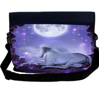 Rikki KnightTM White Unicorn Purple Under Moon Neoprene Laptop Sleeve Bag : Pencil Holders : Office Products