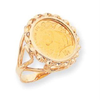 14k Gold 1/10th Panda Coin Ring: Jewelry