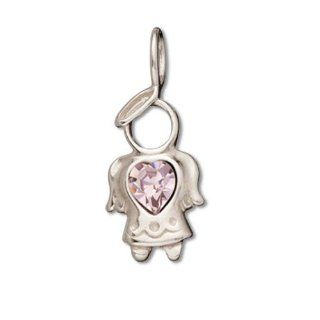 Sterling Silver Birthstone Angel Pendant or Charm   June : Other Products : Everything Else
