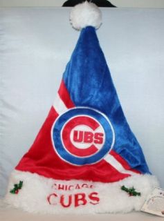 MLB Swoop Logo Santa Hat MLB Team Chicago Cubs Sports Fan Novelty Headwear Clothing