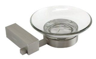 VISSANI Clear Glass Soap Dish With Wall Mount 713BSD   Brushed Nickel   Simplehuman