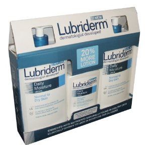 Lubriderm Dermatologist Daily Moisture Lotion for Normal to Dry Skin 3 Pack Value Pack : Body Lotions : Beauty