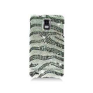 Samsung Infuse 4G i997 SGH I997 Bling Gem Jeweled Jewel Crystal Diamond Black Silver Zebra Stripe Cover Case Cell Phones & Accessories
