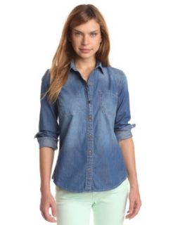 Lucky Brand Women's Chambray Shirt at  Womens Clothing store: Button Down Shirts