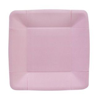 Light Pink 7.5" Square Paper Plates   20 Per Pack: Salad Plates: Kitchen & Dining