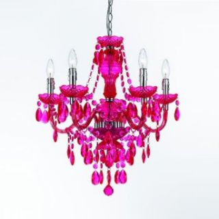 5 Light Chandelier Color: Hot Pink   Hot Pink Lamp  