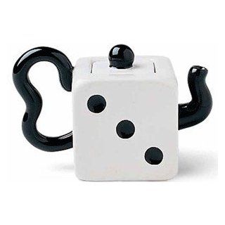 Fitz and Floyd White Dice Teapot: Toys & Games