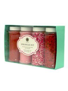 MARTHA STEWART Sprinkles Kit, Red Sanding Sugar, Pink Sanding Sugar, Red/White/Pink Nonpareils, Red Hearts: Kitchen & Dining