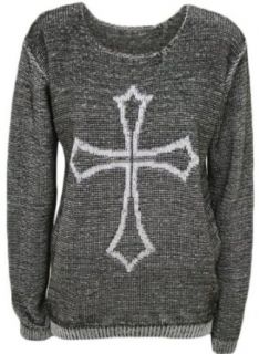 Womens Gothic Cross Knitted Jumper (Mtc) at  Womens Clothing store: Pullover Sweaters